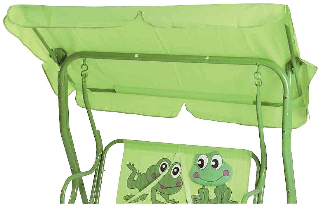 Siena Garden 672608 Froggy Kinderschaukel Gestell Stahl grün, Fläche 100% Polyester grün, 75x115x118cm