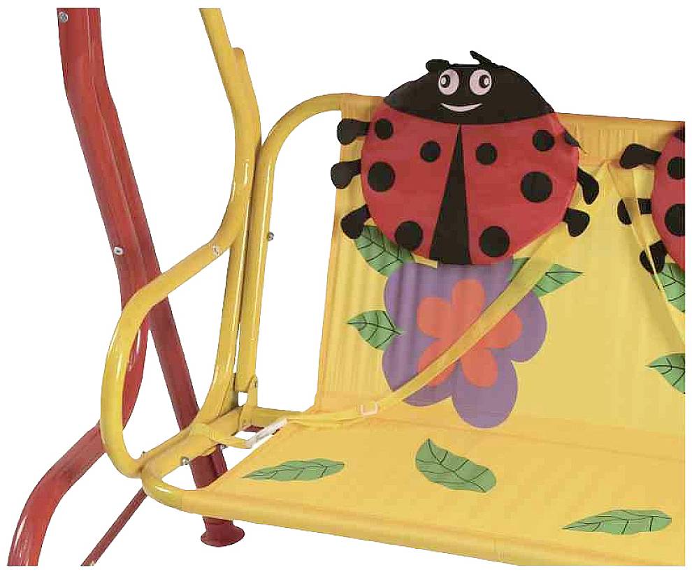 Siena Garden 672612 Marie Kinderschaukel Gestell Stahl rot, Fläche 100% Polyester rot, 75x115x118cm