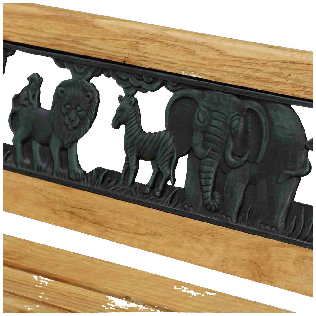 Siena Garden 598843 Kindergussbank Zoo-Park Gestell Eisen antik-grün, Fläche Hartholz natur, 41x84x52,5cm
