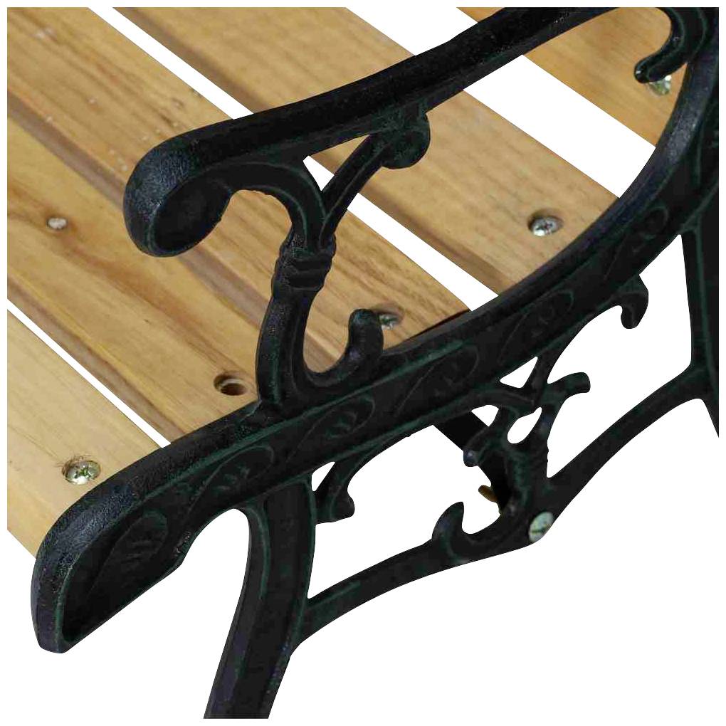 Siena Garden 598843 Kindergussbank Zoo-Park Gestell Eisen antik-grün, Fläche Hartholz natur, 41x84x52,5cm