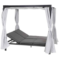 Siena Garden J58969 Waikiki Loungebett anthrazit Gestell Aluminium, Fläche Ranotex®-Gewebe, inkl. Dach und Seitenteile in hellgrau Siena Garden J58969 Waikiki Loungebett anthrazit Gestell Aluminium, Fläche Ranotex®-Gewebe, inkl. Dach und Seitenteile in hellgrau