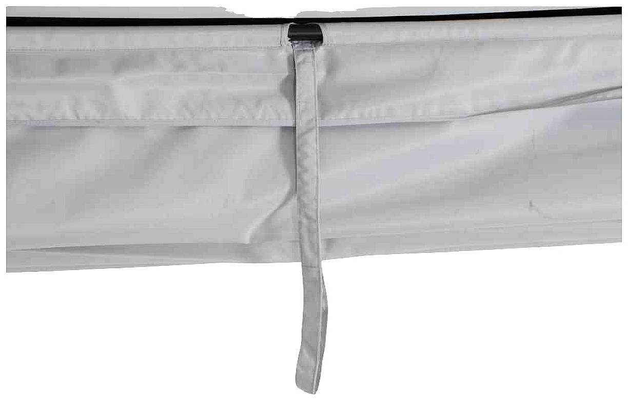 Siena Garden J58969 Waikiki Loungebett anthrazit Gestell Aluminium, Fläche Ranotex®-Gewebe, inkl. Dach und Seitenteile in hellgrau