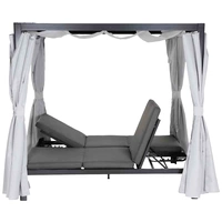 Siena Garden J58969 Waikiki Loungebett anthrazit Gestell Aluminium, Fläche Ranotex®-Gewebe, inkl. Dach und Seitenteile in hellgrau Siena Garden J58969 Waikiki Loungebett anthrazit Gestell Aluminium, Fläche Ranotex®-Gewebe, inkl. Dach und Seitenteile in hellgrau