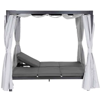 Siena Garden J58969 Waikiki Loungebett anthrazit Gestell Aluminium, Fläche Ranotex®-Gewebe, inkl. Dach und Seitenteile in hellgrau Siena Garden J58969 Waikiki Loungebett anthrazit Gestell Aluminium, Fläche Ranotex®-Gewebe, inkl. Dach und Seitenteile in hellgrau