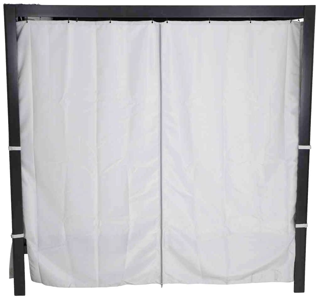 Siena Garden J58969 Waikiki Loungebett anthrazit Gestell Aluminium, Fläche Ranotex®-Gewebe, inkl. Dach und Seitenteile in hellgrau