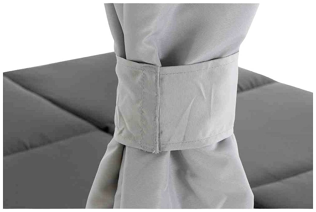 Siena Garden J58969 Waikiki Loungebett anthrazit Gestell Aluminium, Fläche Ranotex®-Gewebe, inkl. Dach und Seitenteile in hellgrau