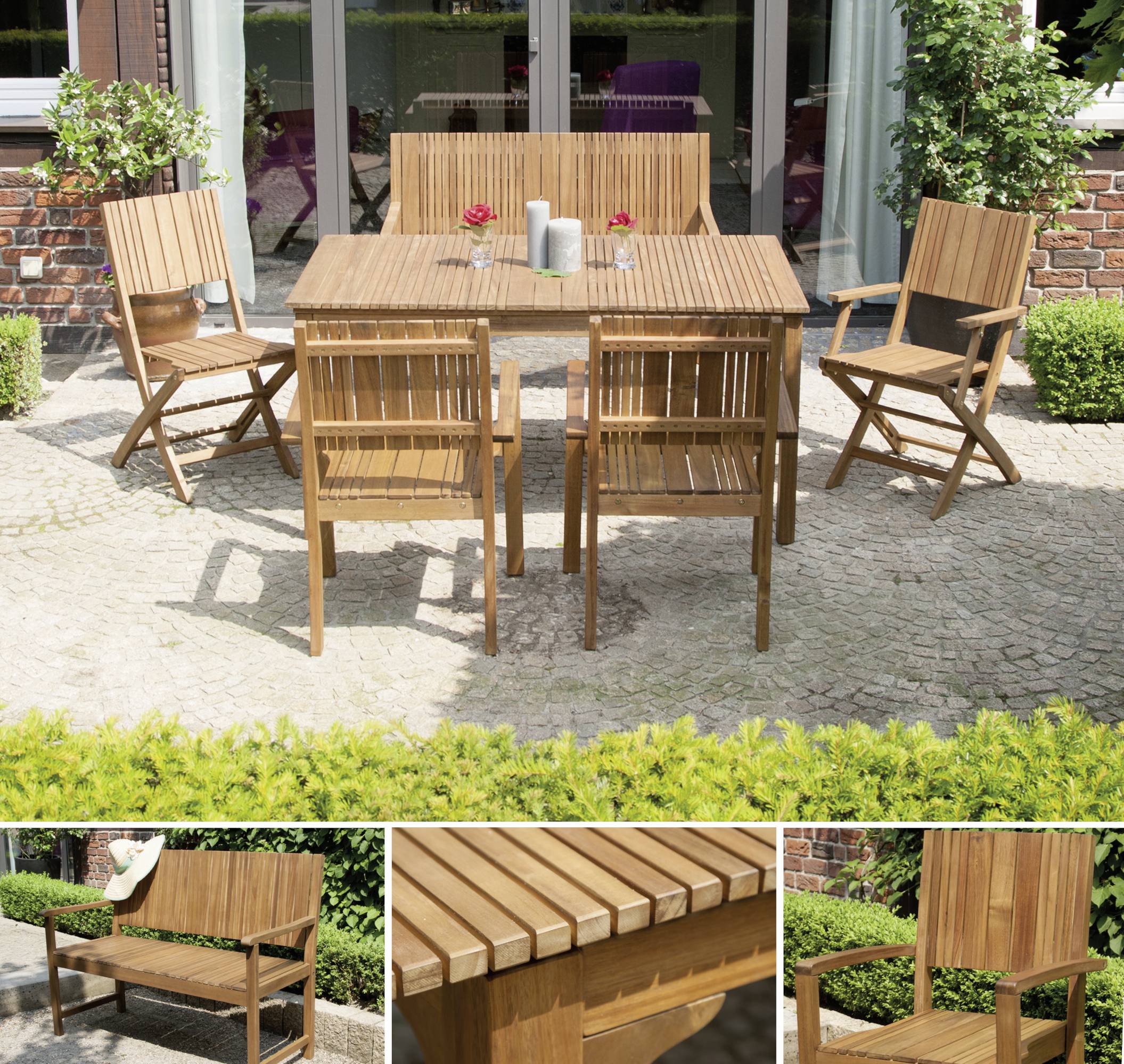 Siena Garden 120549 Falun Stapelsessel Gestell und Fläche Akazienholz FSC®-100% natur