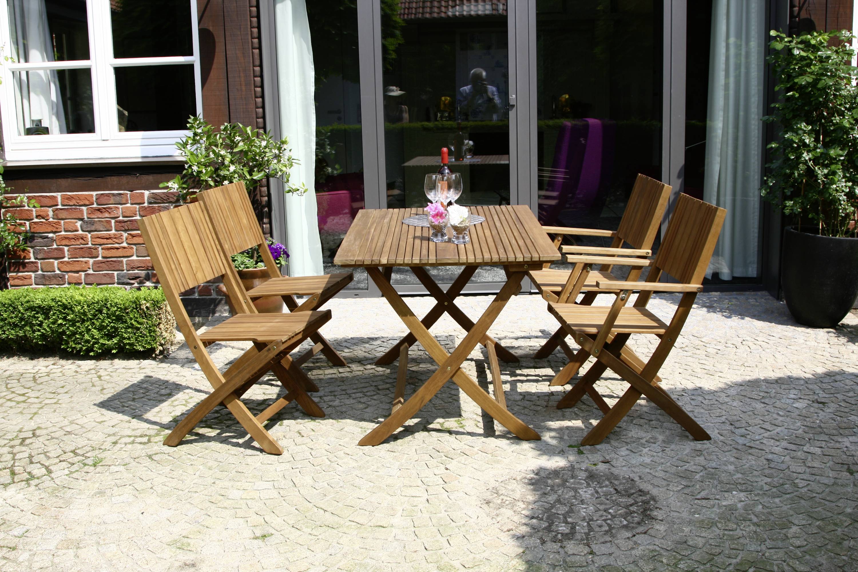 Siena Garden 120551 Falun Klappstuhl Gestell und Fläche Akazienholz FSC®-100% natur