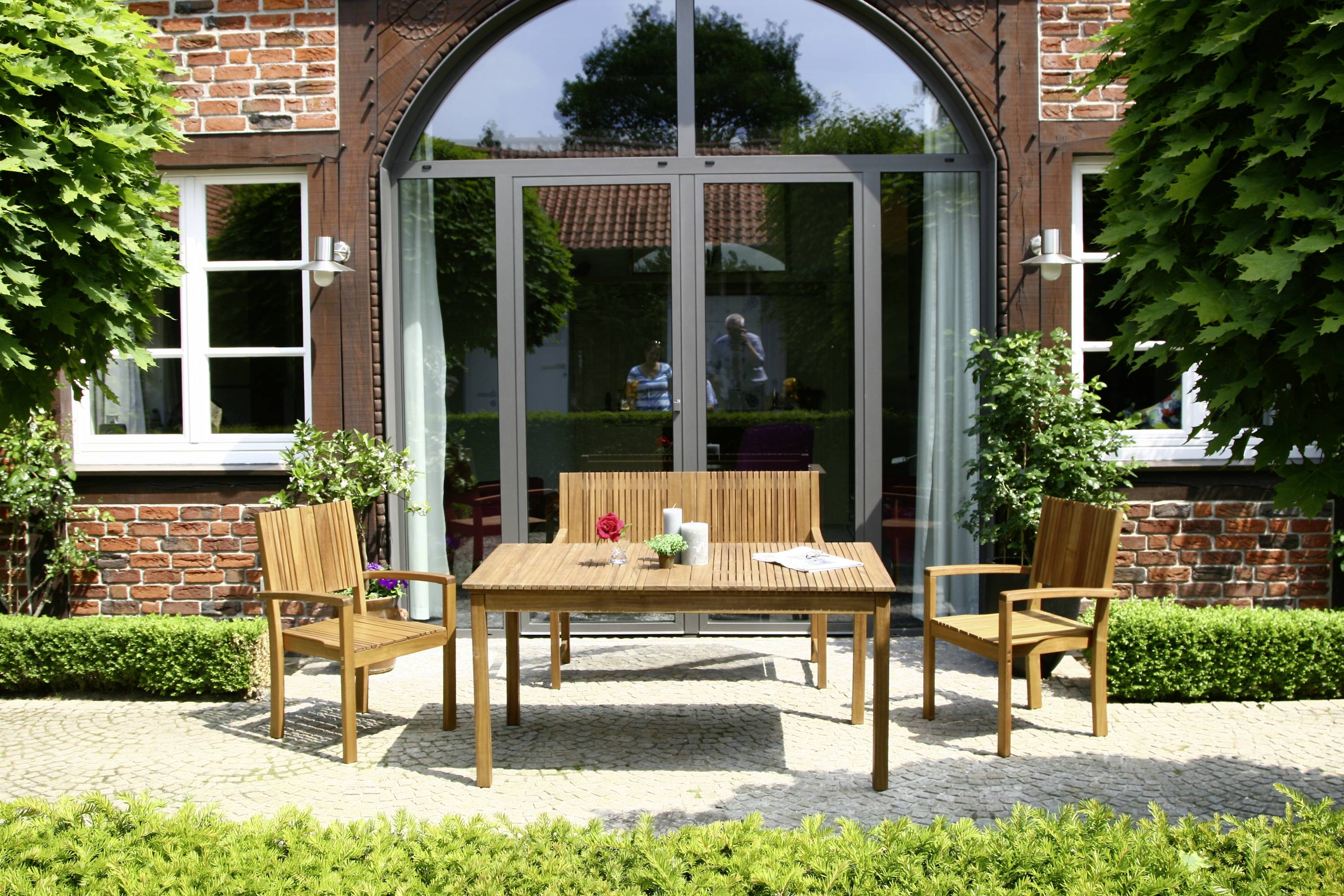 Siena Garden 120567 Falun Ausziehtisch 150/175/200x100x74cm Gestell und Tischplatte Akazienholz natur geölt