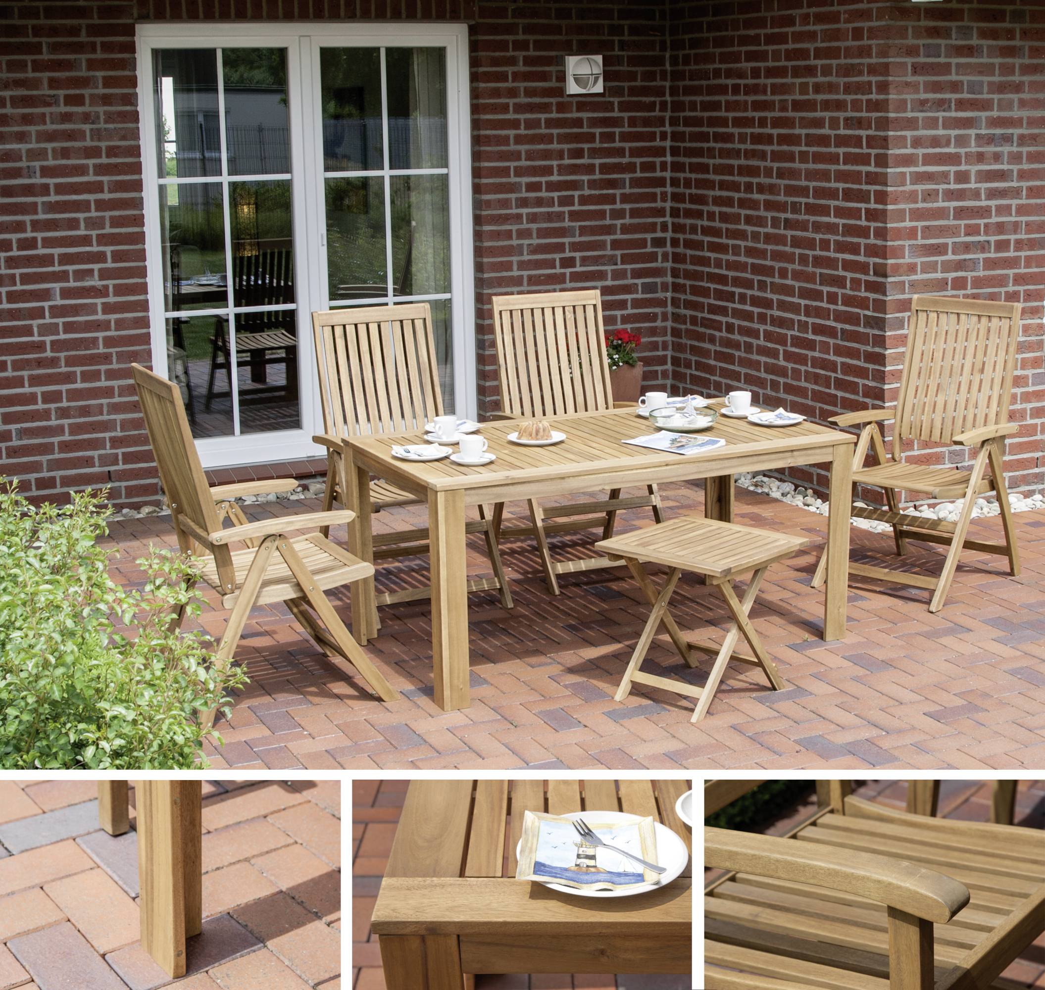 Siena Garden 120497 Paleros Klappsessel Gestell und Fläche Akazienholz FSC®-100% natur