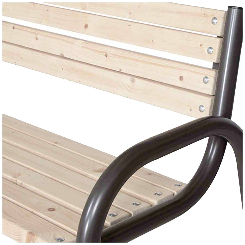 Siena Garden 484979 Park 3er Bank Gestell Stahl anthrazit, Fläche Kiefernholz kiefer