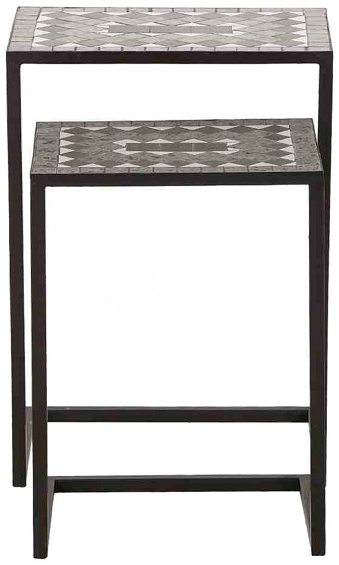 Siena Garden J04669 Como Tischset I, 2-teilig Stahl mit Mosaikoptik