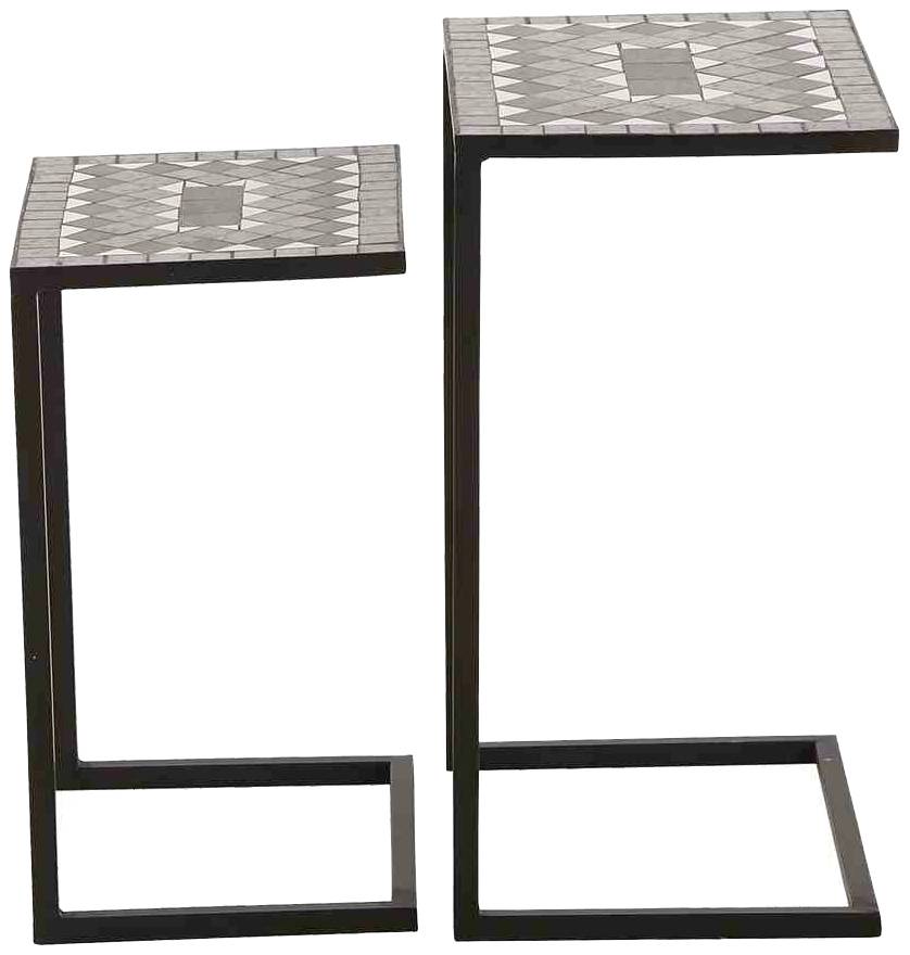 Siena Garden J04669 Como Tischset I, 2-teilig Stahl mit Mosaikoptik