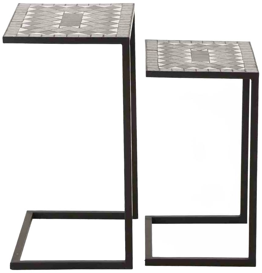 Siena Garden J04669 Como Tischset I, 2-teilig Stahl mit Mosaikoptik