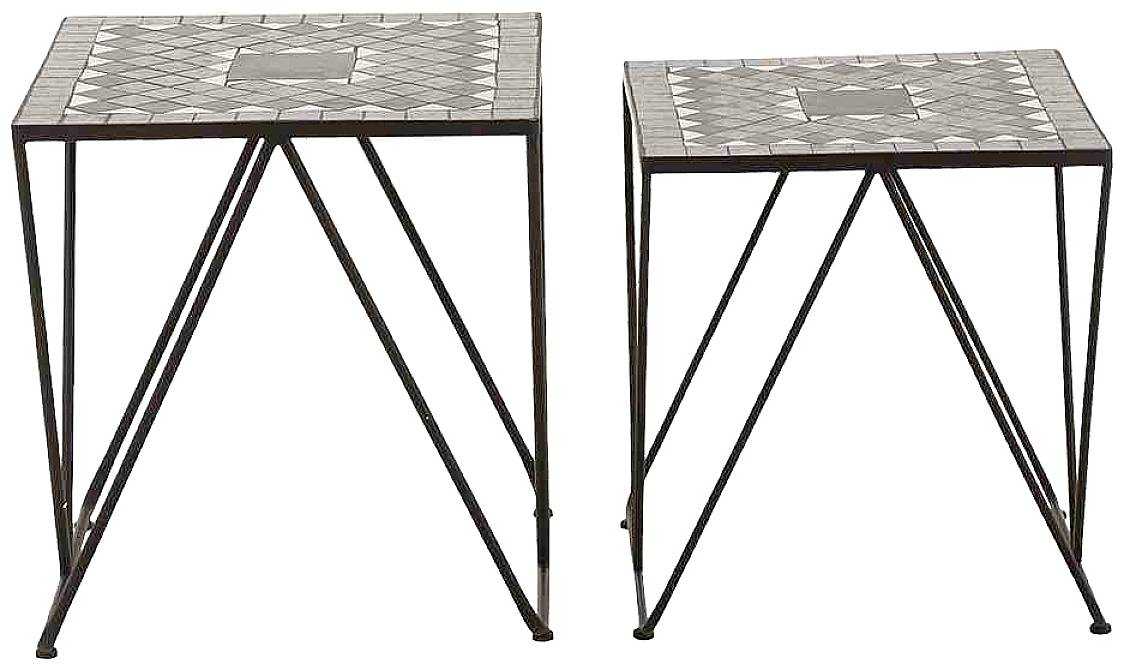 Siena Garden J04674 Como Tischset II, 2-teilig Stahl mit Mosaikoptik