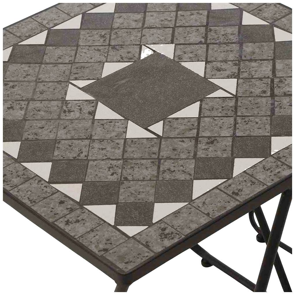Siena Garden J04674 Como Tischset II, 2-teilig Stahl mit Mosaikoptik
