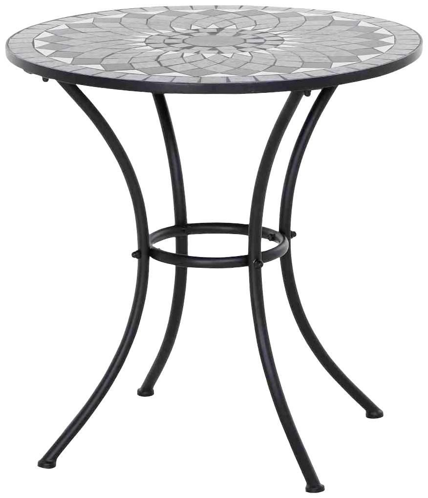 Siena Garden J53788 Como Tisch rund Ø 70cm Stahl mit Mosaikoptik