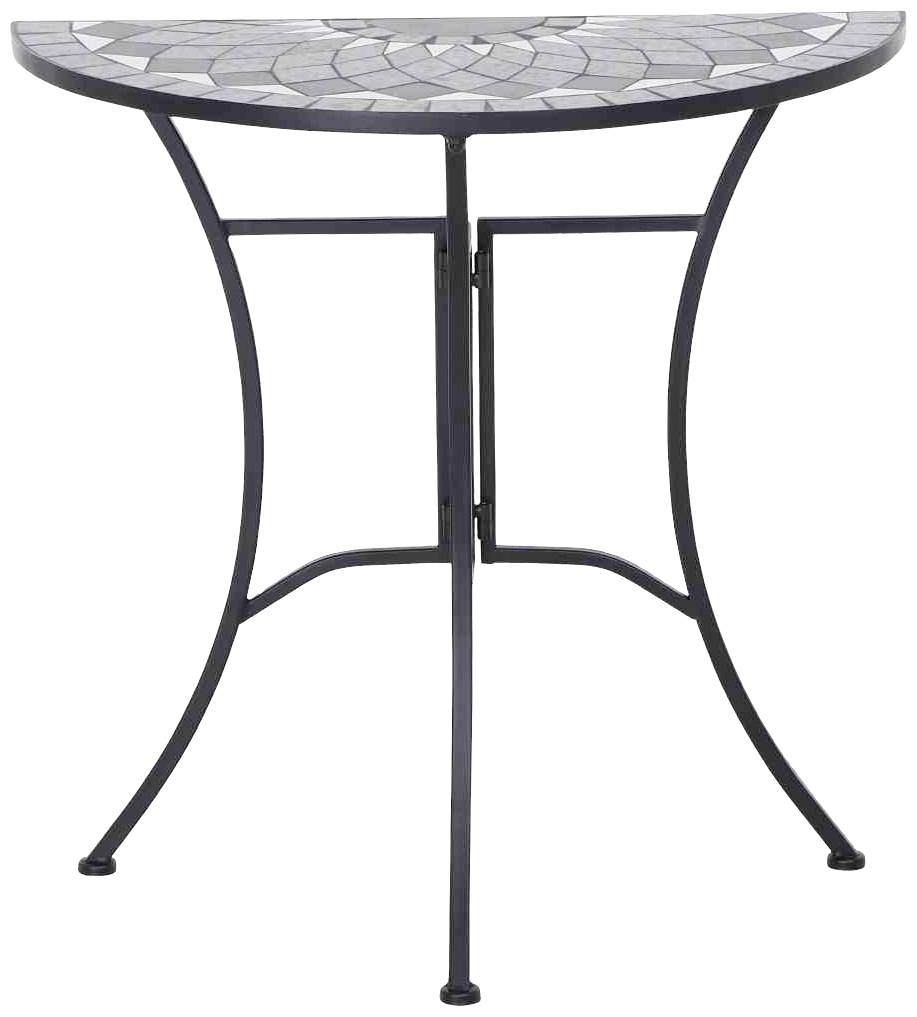 Siena Garden J53783 Como Tisch halbrund 70 Stahl mit Mosaikoptik