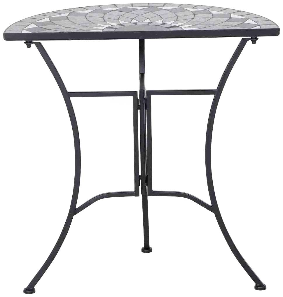 Siena Garden J53783 Como Tisch halbrund 70 Stahl mit Mosaikoptik