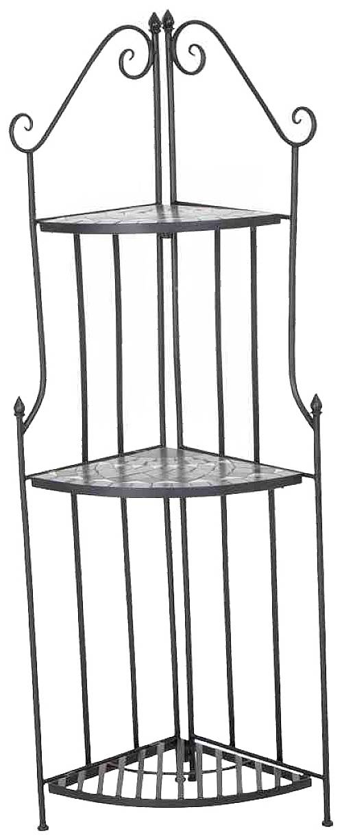 Siena Garden J53785 Como Eckregal 140cm Stahl mit Mosaikoptik