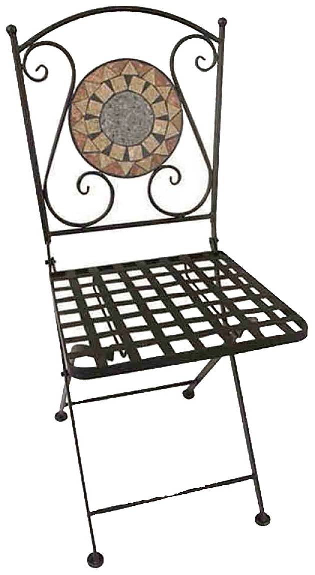 Siena Garden 380807 Prato Klappstuhl Gestell Stahl schwarz matt, Fläche Keramik mehrfarbig