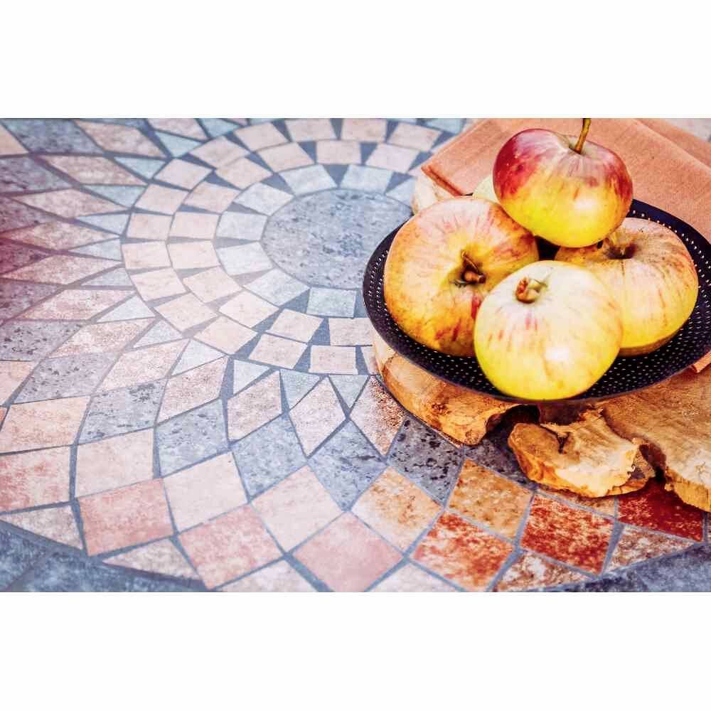 Siena Garden 380819 Prato Tisch 64x64x71cm Gestell Stahl matt-schwarz, Tischplatte Keramik mehrfarbig mosaikoptik