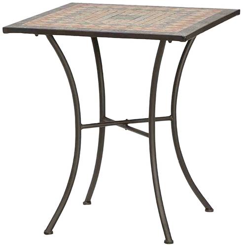 Siena Garden 380819 Prato Tisch 64x64x71cm Gestell Stahl matt-schwarz, Tischplatte Keramik mehrfarbi