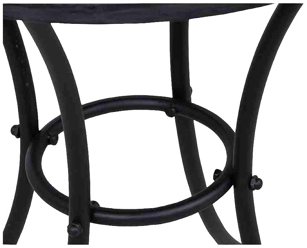 Siena Garden 380813 Prato Tisch Ø 60x71cm Gestell Stahl matt-schwarz, Tischplatte Keramik mehrfarbig mosaikoptik