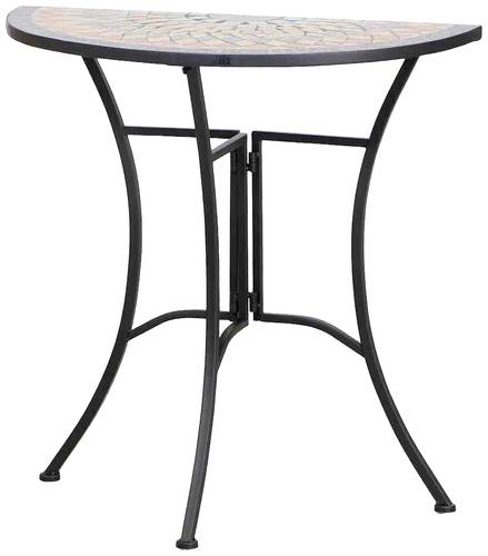 Siena Garden 380835 Prato Tisch 35,5x70x71,5cm Gestell Stahl matt-schwarz, Tischplatte Keramik mehrf