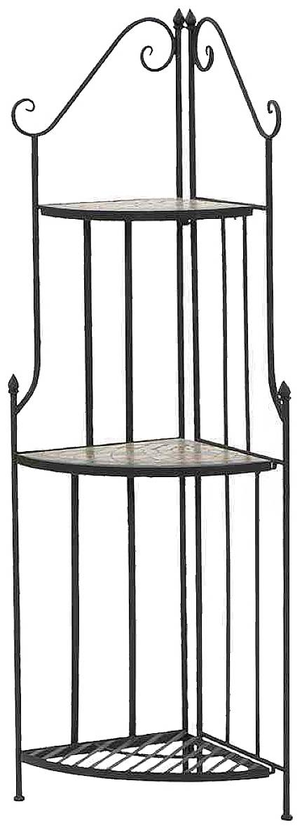 Siena Garden 380825 Eckregal Prato 140cm Eisen mit Mosaikoptik