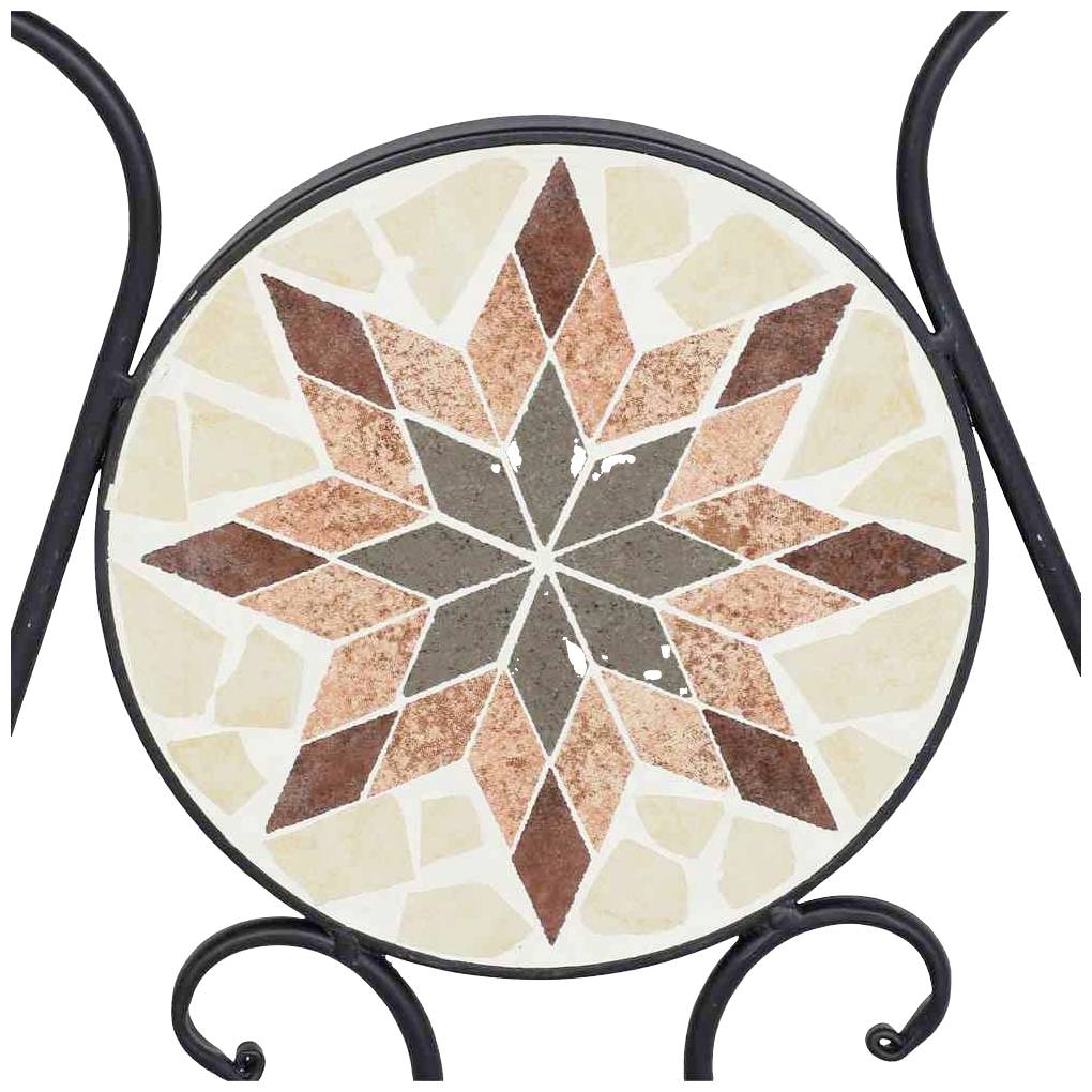 Siena Garden 875336 Stella Stapelstuhl Gestell Stahl schwarz matt, Fläche Keramik mehrfarbig