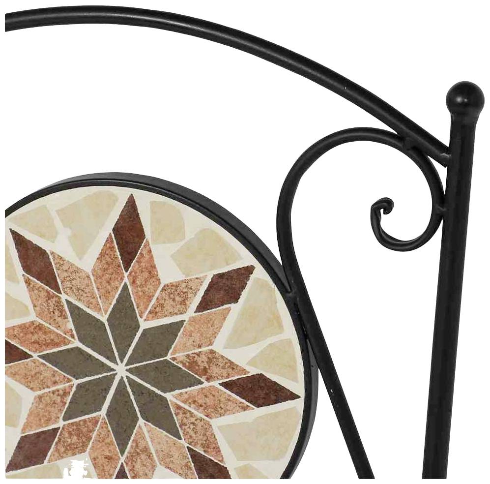 Siena Garden 875336 Stella Stapelstuhl Gestell Stahl schwarz matt, Fläche Keramik mehrfarbig
