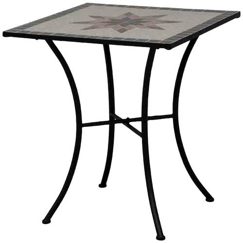 Siena Garden 875352 Stella Tisch 64x64x71cm Gestell Stahl matt-schwarz, Tischplatte Keramik mehrfarb