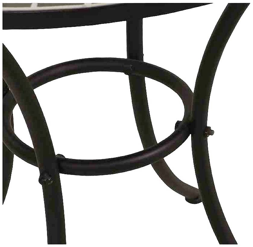 Siena Garden 875346 Stella Tisch Ø 70x71cm Gestell Stahl matt-schwarz, Tischplatte Keramik mehrfarbig mosaikoptik