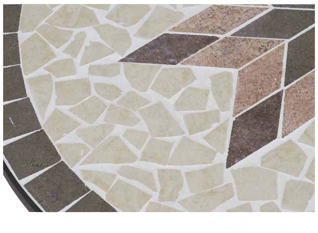 Siena Garden 875354 Stella Tisch 35,5x70x71,5cm Gestell Stahl matt-schwarz, Tischplatte Keramik mehrfarbig mosaikoptik