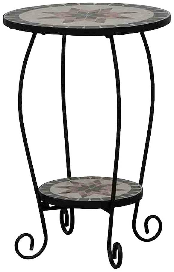 Siena Garden 875324 Blumenständer Stella Ø 40 x 60cm Gestell Eisen / Mosaik-Optik