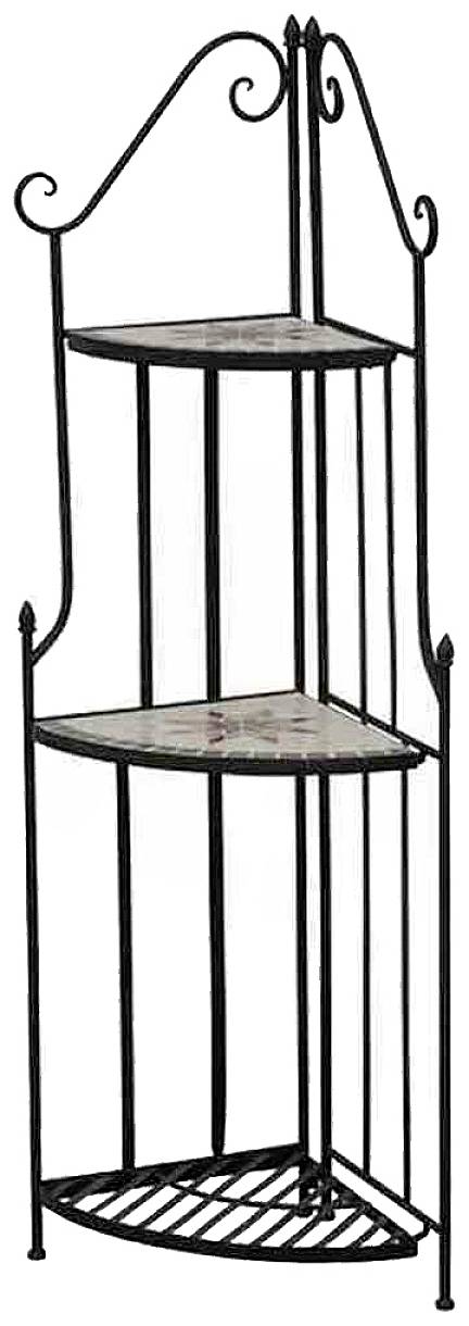 Siena Garden 875334 Eckregal Stella 140x34cm Gestell Eisen / Mosaik-Optik