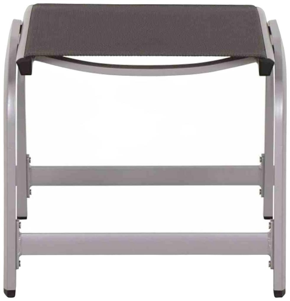 Siena Garden M29547 Tesoro Hocker K/D, silber Alu, Textilbezug grau