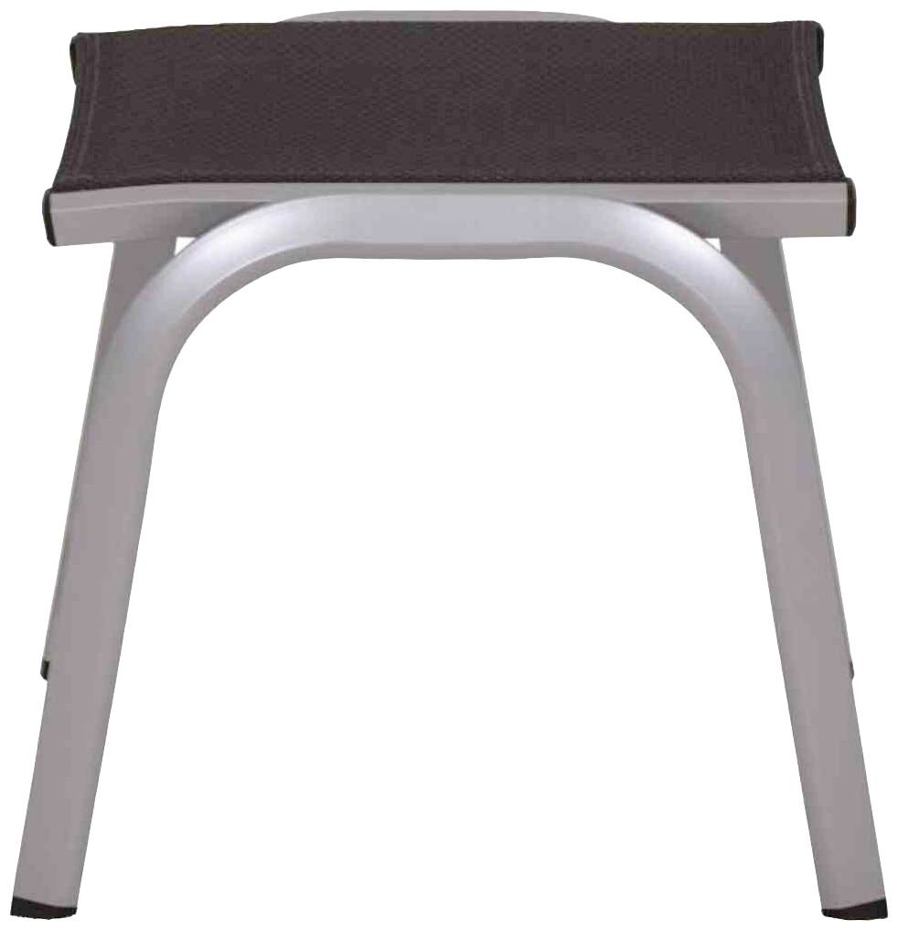 Siena Garden M29547 Tesoro Hocker K/D, silber Alu, Textilbezug grau