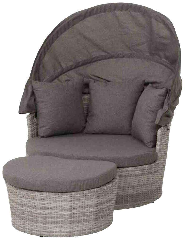 Siena Garden M03146 Luna Lounge Insel Alu, Geflecht, inkl. Kissen