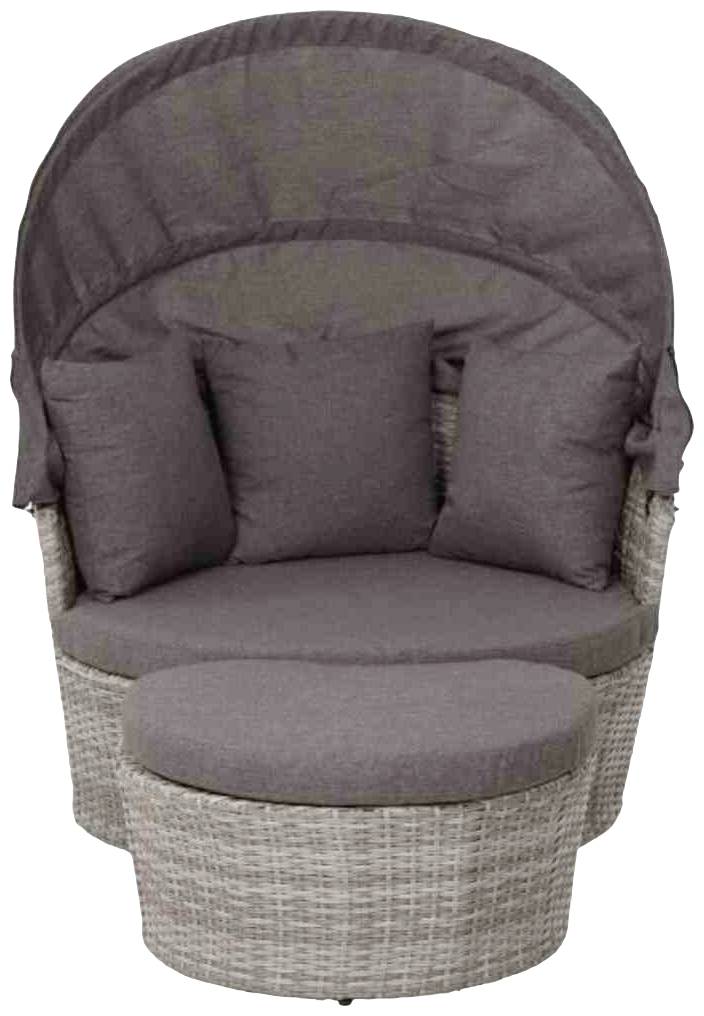 Siena Garden M03146 Luna Lounge Insel Alu, Geflecht, inkl. Kissen