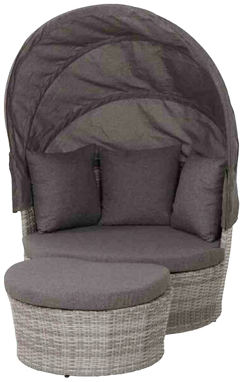 Siena Garden M03146 Luna Lounge Insel Alu, Geflecht, inkl. Kissen