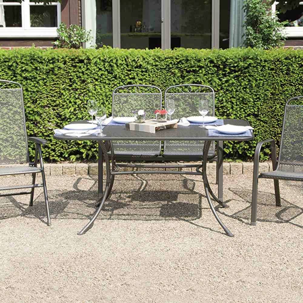 Siena Garden 2214304 Elda Plus Stapelsessel Gestell Stahl eisengrau, Fläche Streckmetall eisengrau