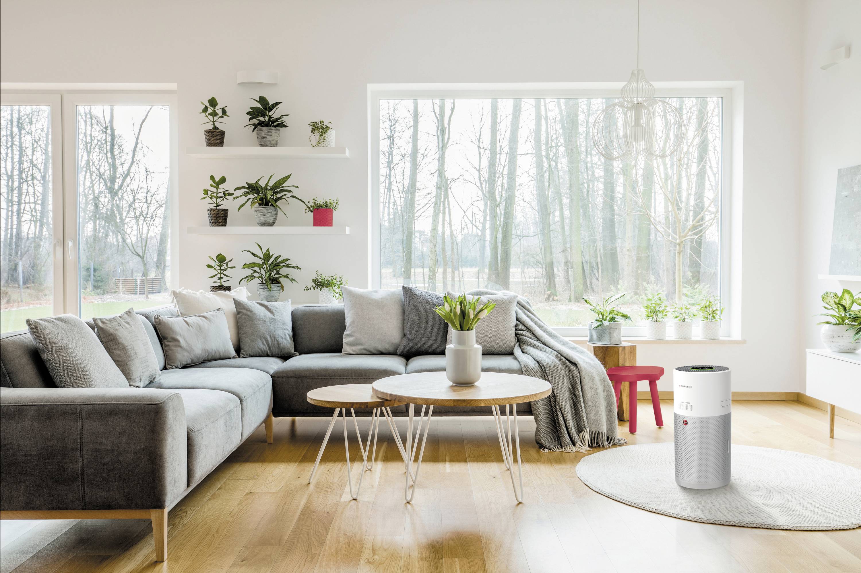 Hoover 38290207 HHP50CA 011 Luftreiniger 110m² Elfenbein, Silber