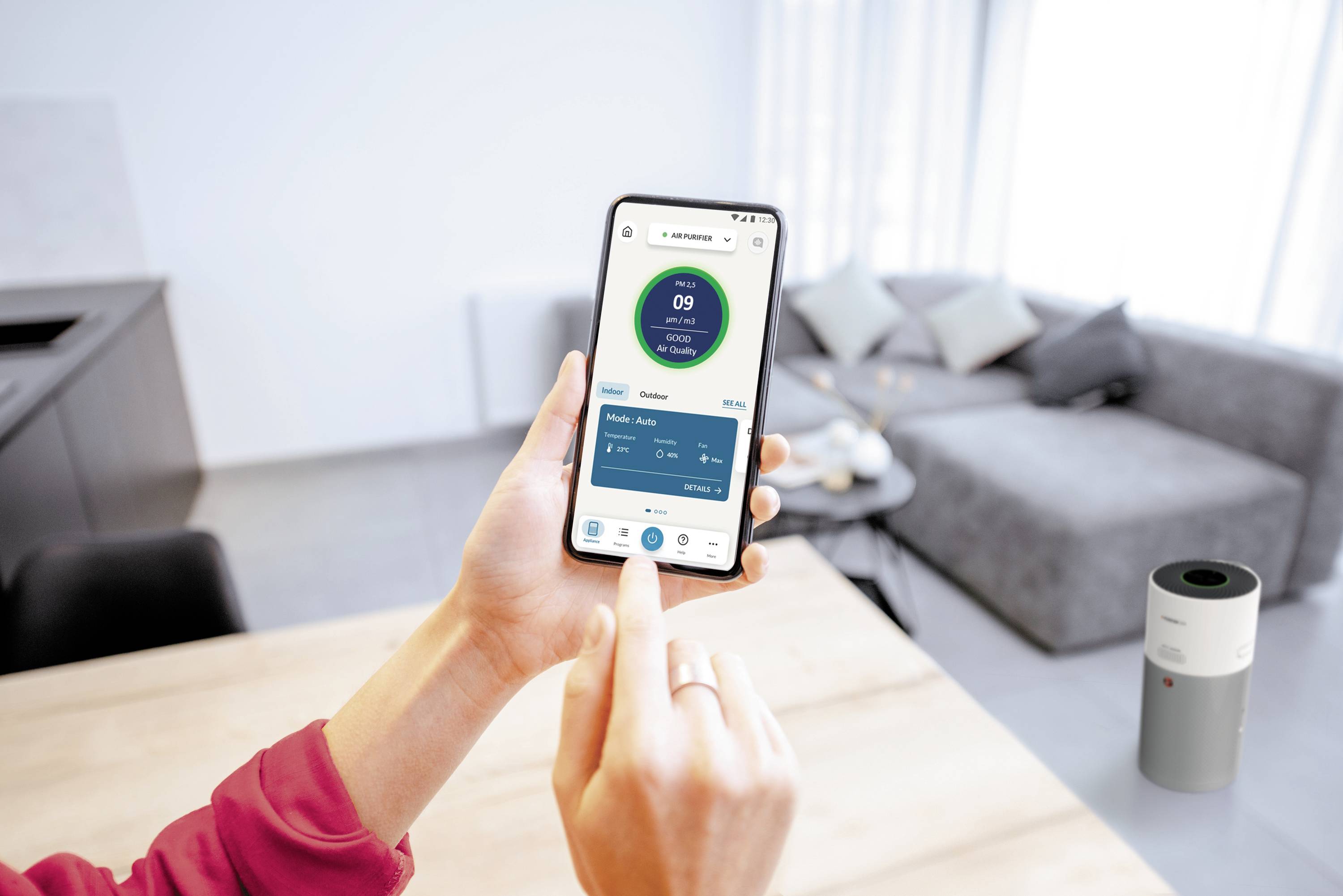 Hoover 38290207 HHP50CA 011 Luftreiniger 110m² Elfenbein, Silber