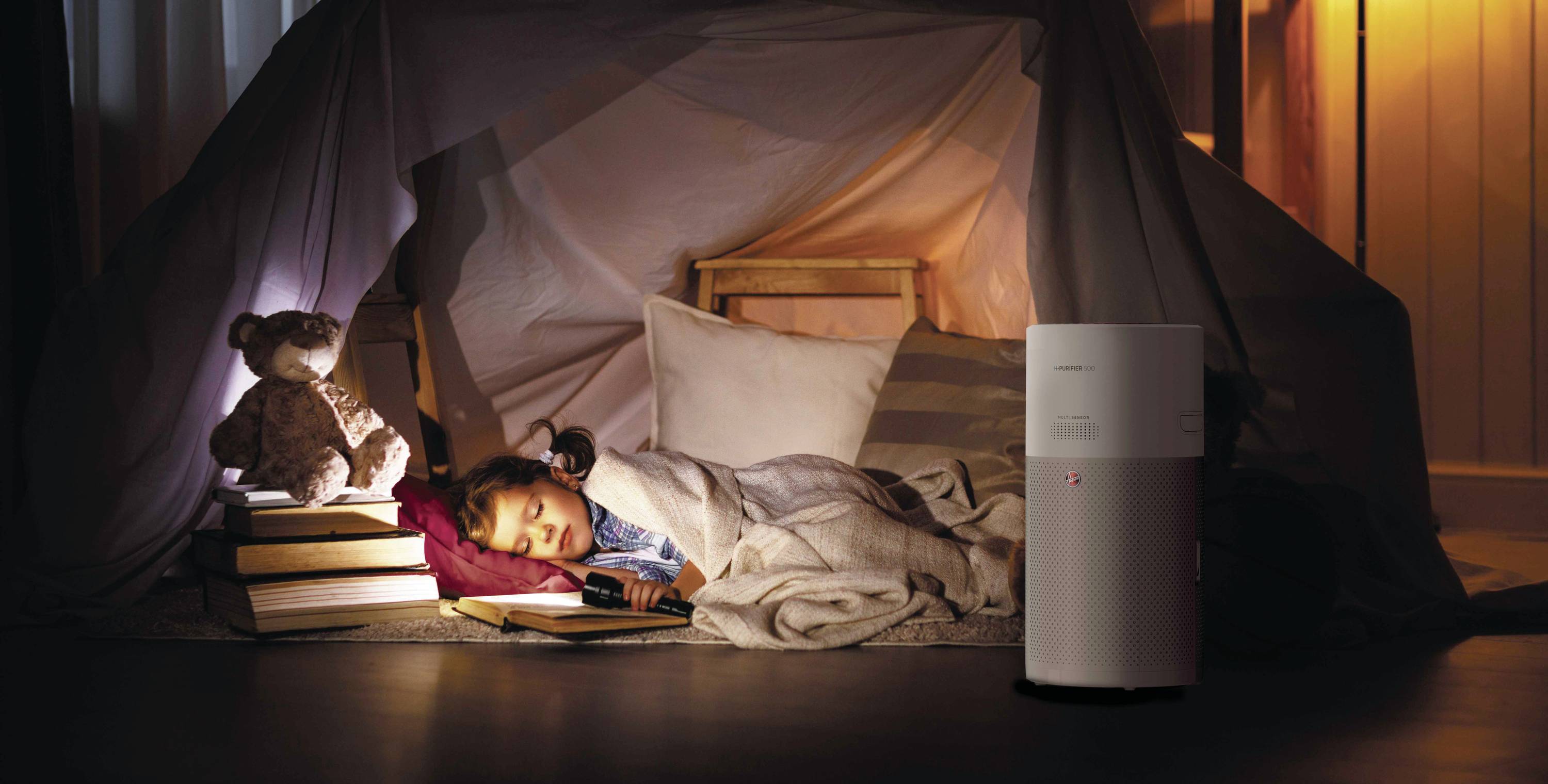 Hoover 38290207 HHP50CA 011 Luftreiniger 110m² Elfenbein, Silber