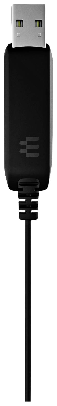 Ein schwarzes USB-Kabel mit Stecker, geeignet für digitale Verbindungen und Datentransfer.