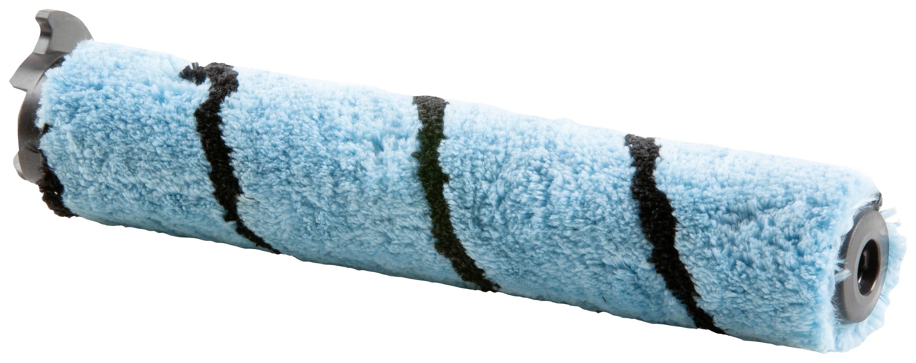 Blaue Walze für Teppichreinigung mit schwarzen Streifen, zum Reinigen weicher Flächen geeignet.