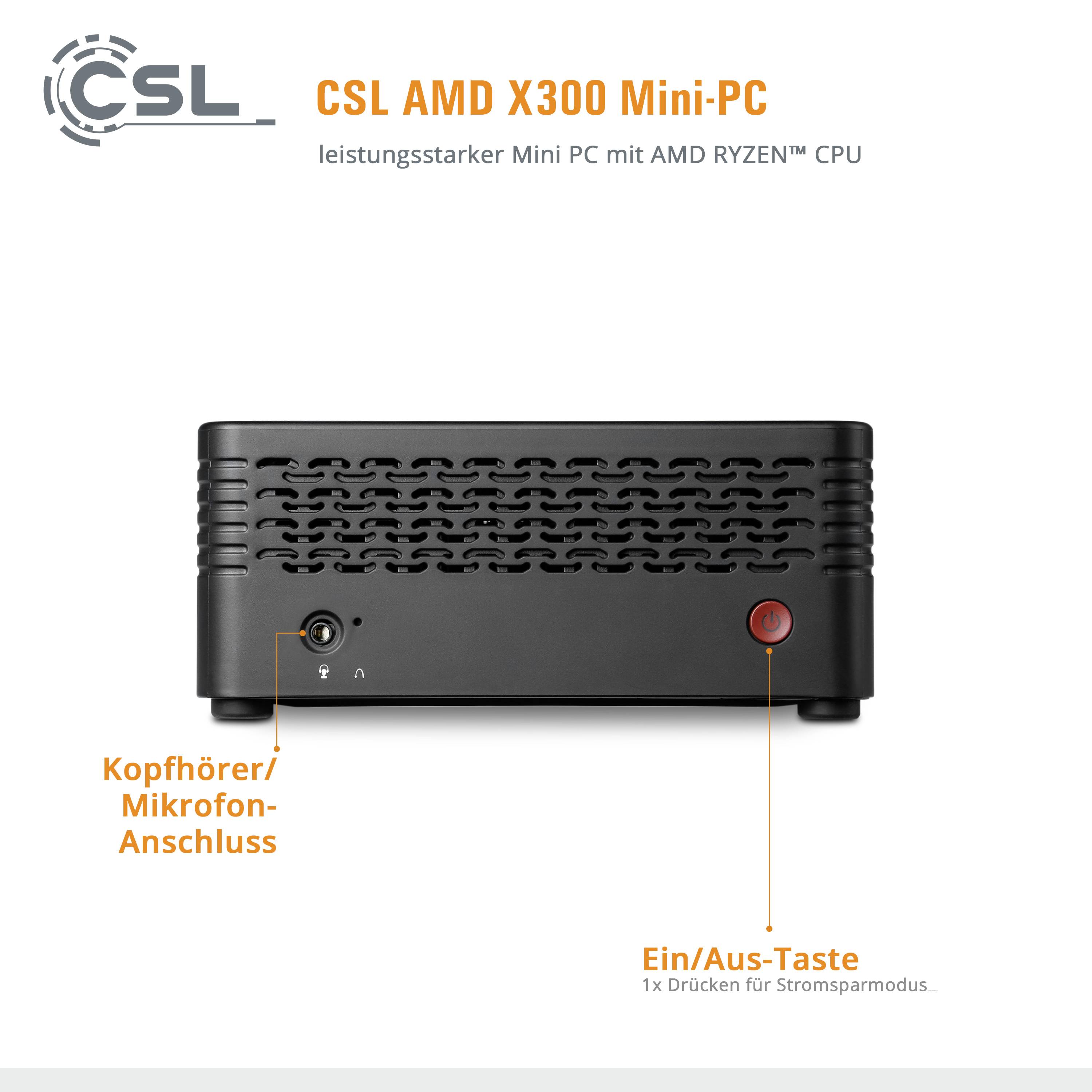 CSL Computer Mini PC X300 AMD Ryzen 5 Pro 4650G 4.2 GHz 16 GB RAM 500 GB SSD AMD Radeon Graphics Win 11 Pro 83743
