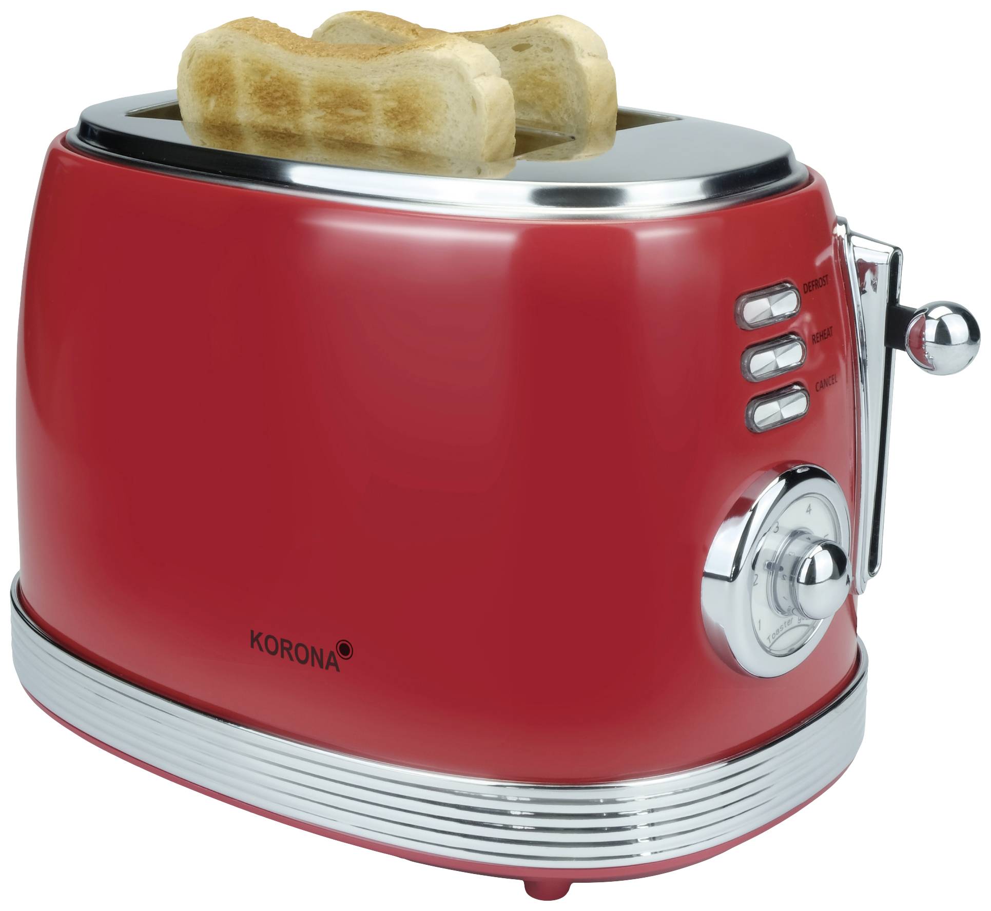 Korona 21668 Toaster mit Brötchenaufsatz Rot